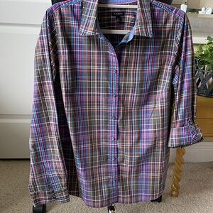 Vibrant Plaid Button-Down Shirt